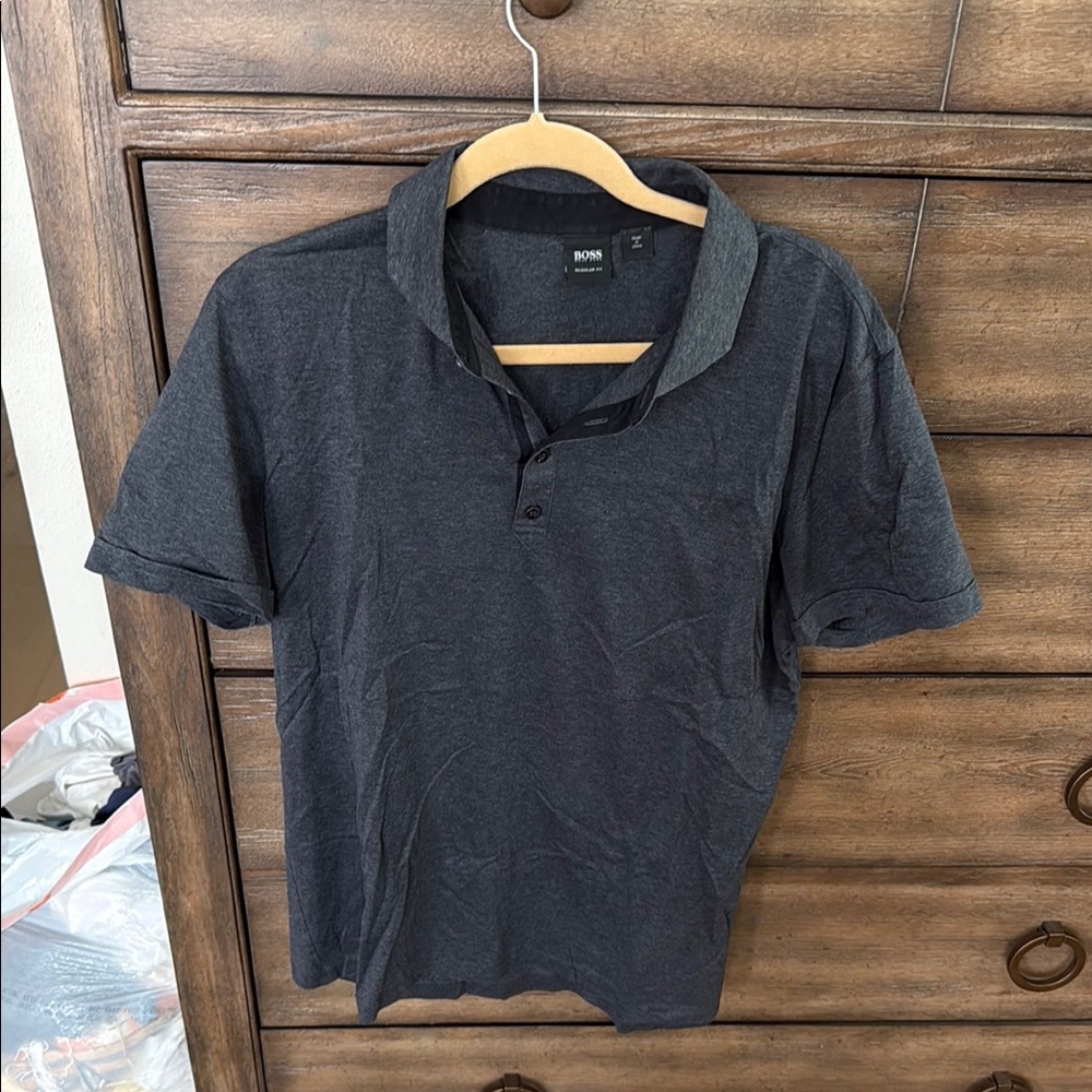 BOSS Men's Dark Gray Polo Shirt